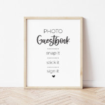 Underskrift av minimalistisk fotoguestbook Party