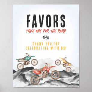 Underskrift av Party favors för motorns Dirt Bike Poster