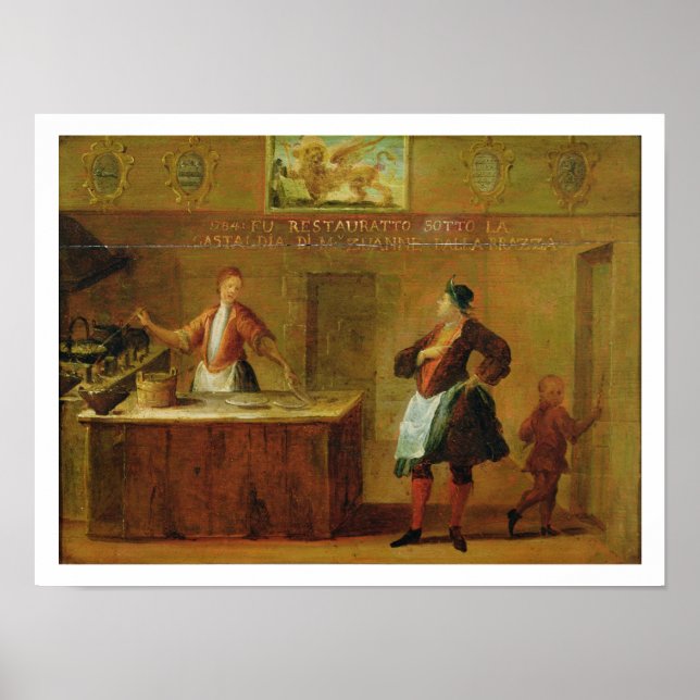 Underskrift av venetianska bakverk (panel) poster (Framsidan)