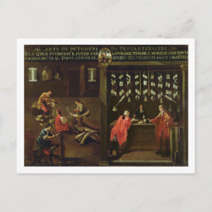 Underskrift av venetianska Comb Makers' Guild (pan Vykort