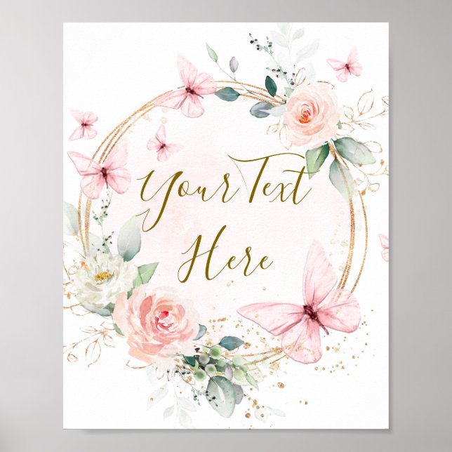 Underskrift för Anpassningsbar av fjärilsvattenfär Poster (Framsidan)