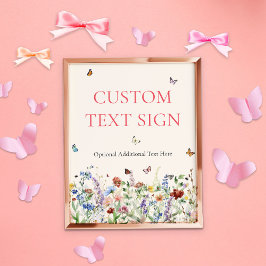 Underskrift för Butterflies & Blommigt Baby Shower Poster