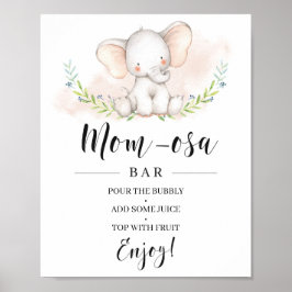 Underskrift för Girl Elephant Baby Shower Mamma-os Poster
