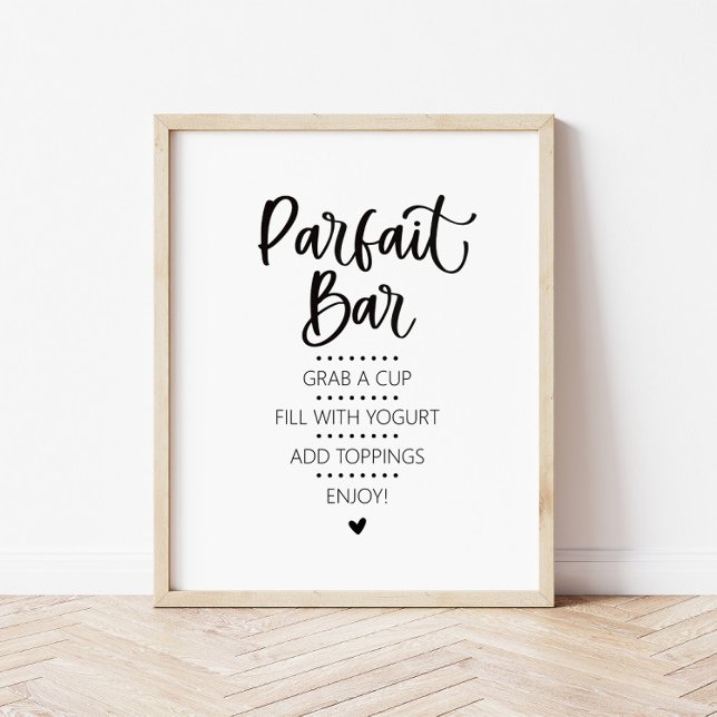 Underskrift om den moderna parfait-Pub Poster (Parfait Bar sign with instructions)