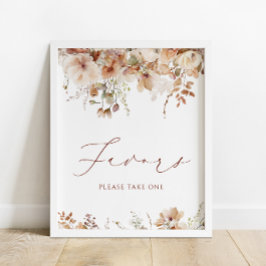 Underskrift om favoriter för Boho Fall Blommigt Ba Poster