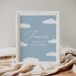 Underskrift om favoriter i Blue Cloud Nine Baby Sh Poster
