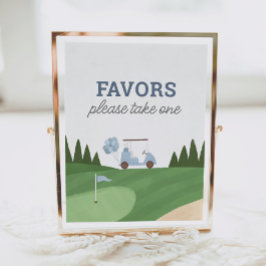 Underskrift om favoriter i Golf Födelsedagsfest Poster