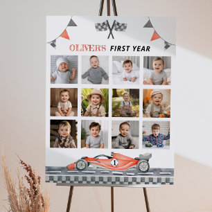 Underskrift om första milstolpen för Red Tävla Car Poster