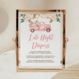 Underskrift om lilla Pumpkin Baby Shower Late Natt Poster