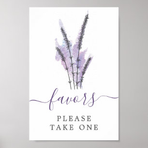 Underskrift om minimala förmånliga Lavender-Lila Poster