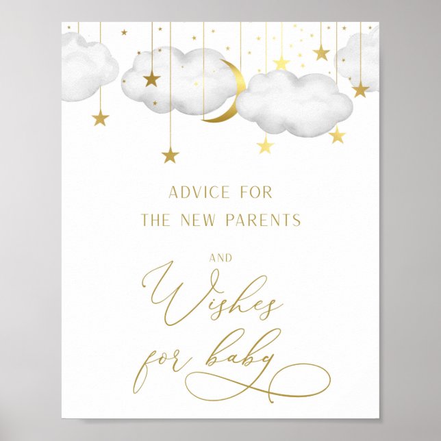 Underskrift om råd och Önskemål babydusch Poster (Framsidan)