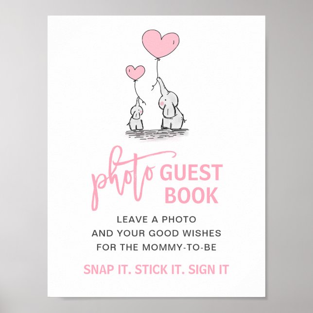 Underskrift om Rosan Elephant Photo Guest Bok Poster (Framsidan)