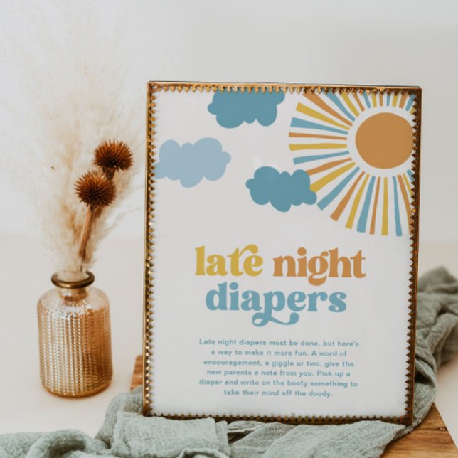 Underskrift om sol Baby Shower för sent nattblöjor Poster (Skapare uppladdad)