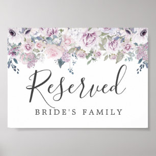 Underskrift reserverad av Rustic Lila White Blommi Poster