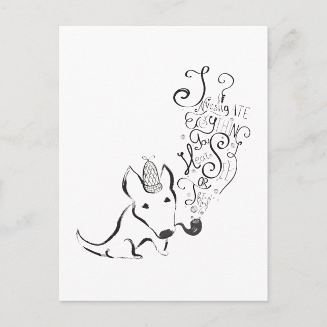 Undersök allt engelska Bull Terrier art Vykort (Framsida)