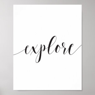 Undersök svartvitt inspirera för Calligraphy Poster