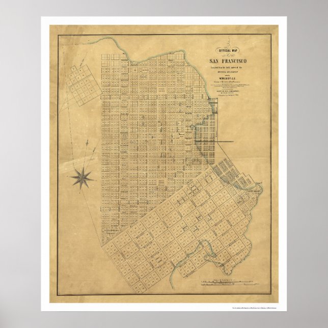 Undersökning av San Francisco av Michelin 1849 Poster (Framsidan)
