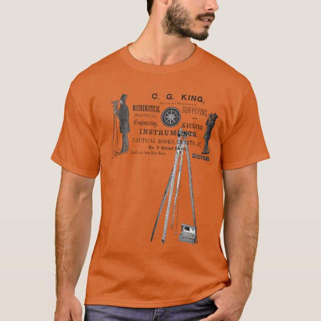 UNDERSÖKNING LAND SURVEYOR 1856 Boston Ad T-Shirt (Framsida)