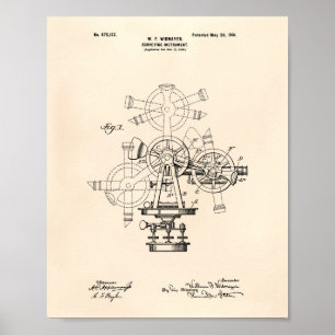 Undersökningsinstrument 1901 Patent Art Old Peper Poster