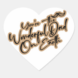 Undersökt lycklig fars dag hjärtformat klistermärke