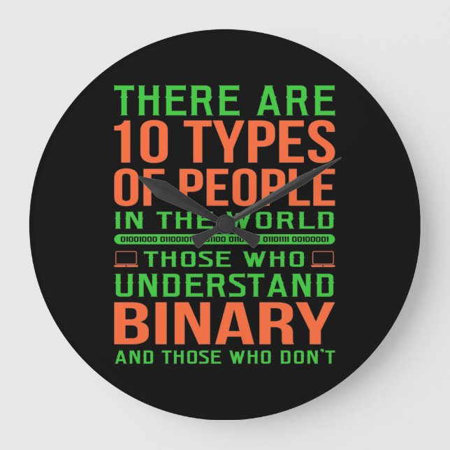 Understand Binary Software Programmer Programming Stor Klocka (Framsida)