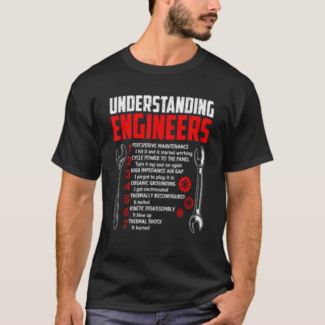 Understanding Engineers  Mechanical Sarcastic Engi T Shirt (Framsida)