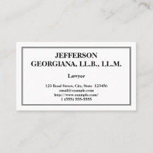 Understated advokatvisitkort