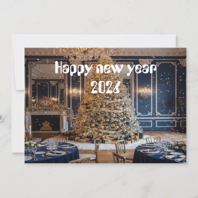 Understated New Year Elegance Card Tack Kort (Framsida)