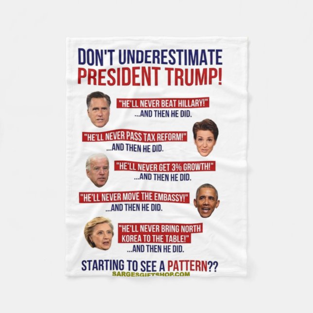 UNDERSTIMERA INTE TRUMP FLEECEFILT (Framsidan)