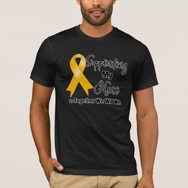 Understödja bilagacancer min hjälte tee shirt (Framsida)