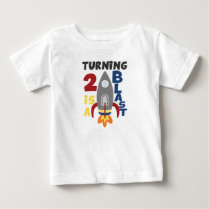 Understödja födelsedagraketskjortan, roterande 2 t shirt