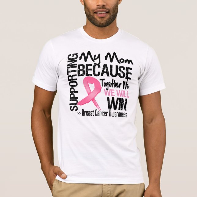 Understödja min mamma - bröstcancermedvetenhet tee (Framsida)