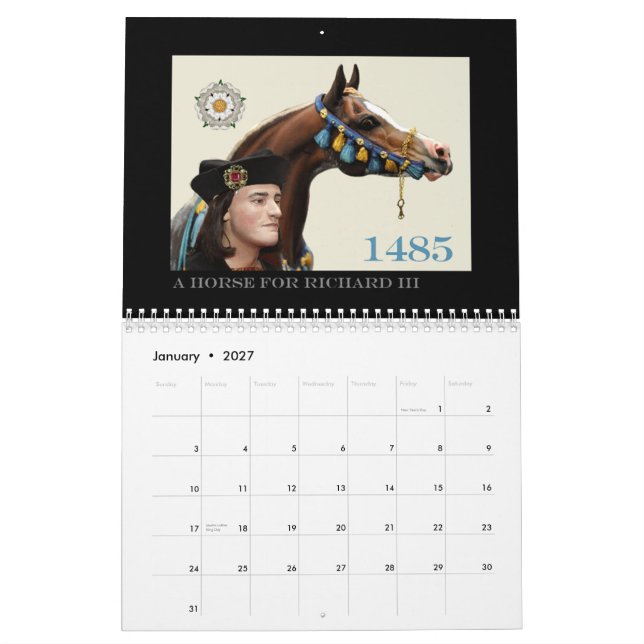 Understödja som är kommande av Richard III Kalender (Jan 2027)