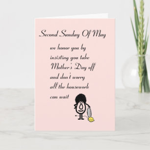 Understödja söndagen av maj kort