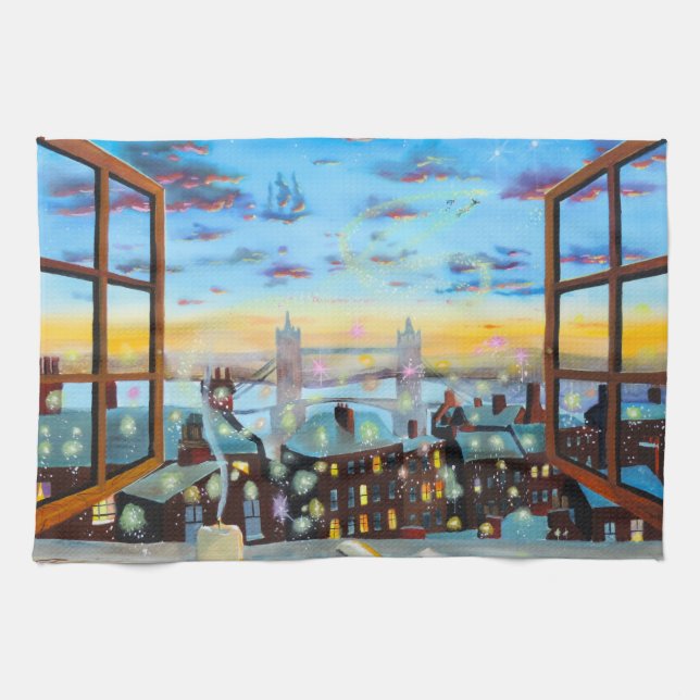 Understödja stjärnan till höger. Peter Pan Kökshandduk (Horisontell)