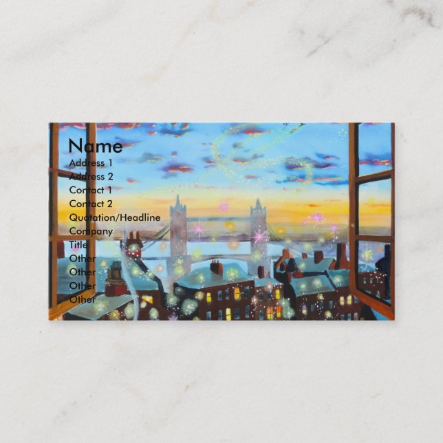 Understödja stjärnan till höger. Peter Pan Visitkort (Framsida)