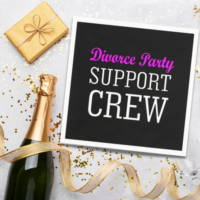 Understödjande besättning Divorce Party Pappersservett (Funny Girls Night Out support crew Divorce Party Napkins)