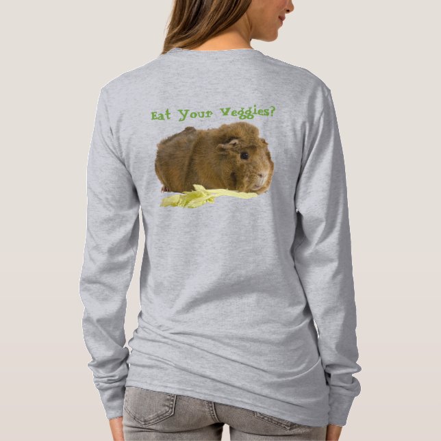 Understödjande fotfoto av Guineas Gris Eating Cele Tee Shirt (Baksida)