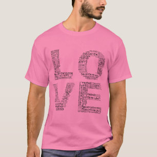 Understödjes älskade (svart text) t shirt