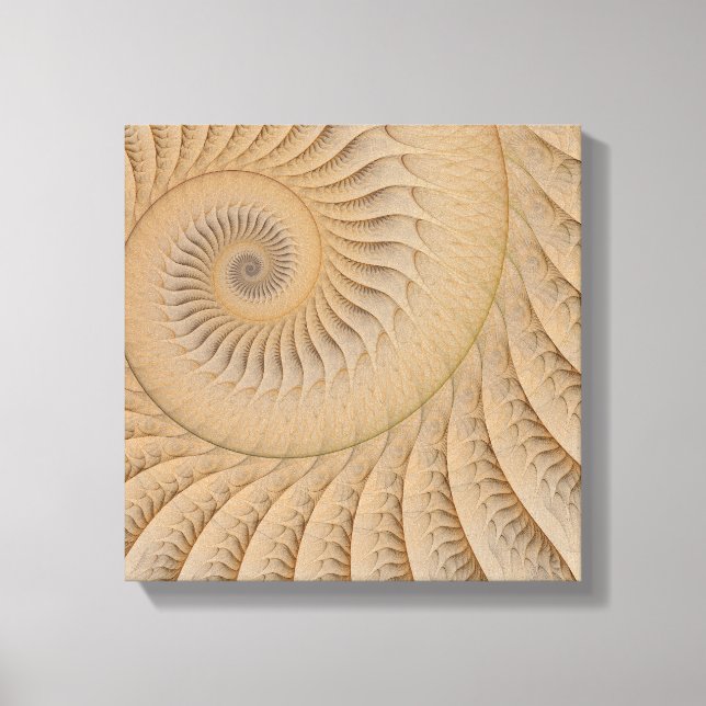 Underström Tan Abstrakt Spiral Canvastryck (Framsida)