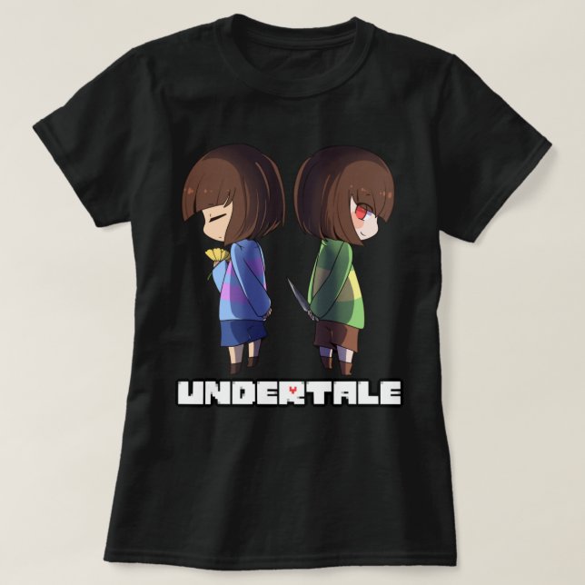 Undertale - chara och frisk  t shirt (Design framsida)