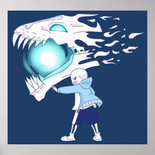 Undertale Sans och Gasterblaster Poster