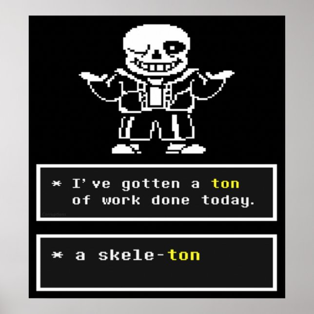 Undertale - Sans Skeleton - Undertale Poster (Framsidan)