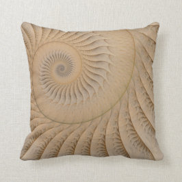 Underteckna Abstrakten Tan Spiral Kudde