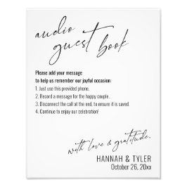 Underteckna Audio för enkel Elegant, gäst Bok Fototryck