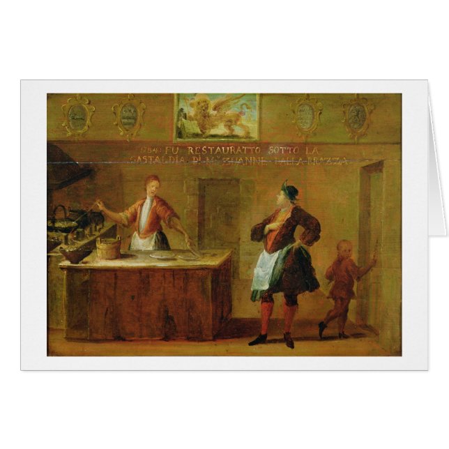 Underteckna av de Venetian bakelsetillverkare skrå Hälsningskort (Framsidan Horizontal)