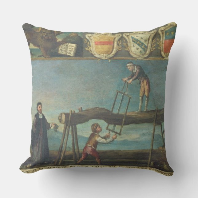 Underteckna av de Venetian sawmillarbetarnas skrå, Kudde (Framsida)