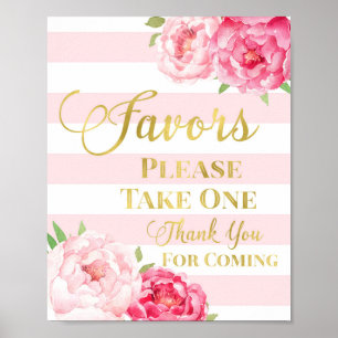 Underteckna Blommigten Favoriter för guld Rosa Ran Poster