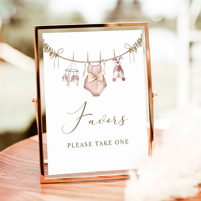 Underteckna Boho Girl Barnkläders Baby Shower Favu Poster (Skapare uppladdad)