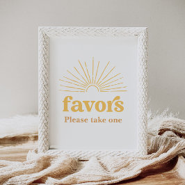 Underteckna Boho Sunshine Sol Baby Shower Favues ( Poster